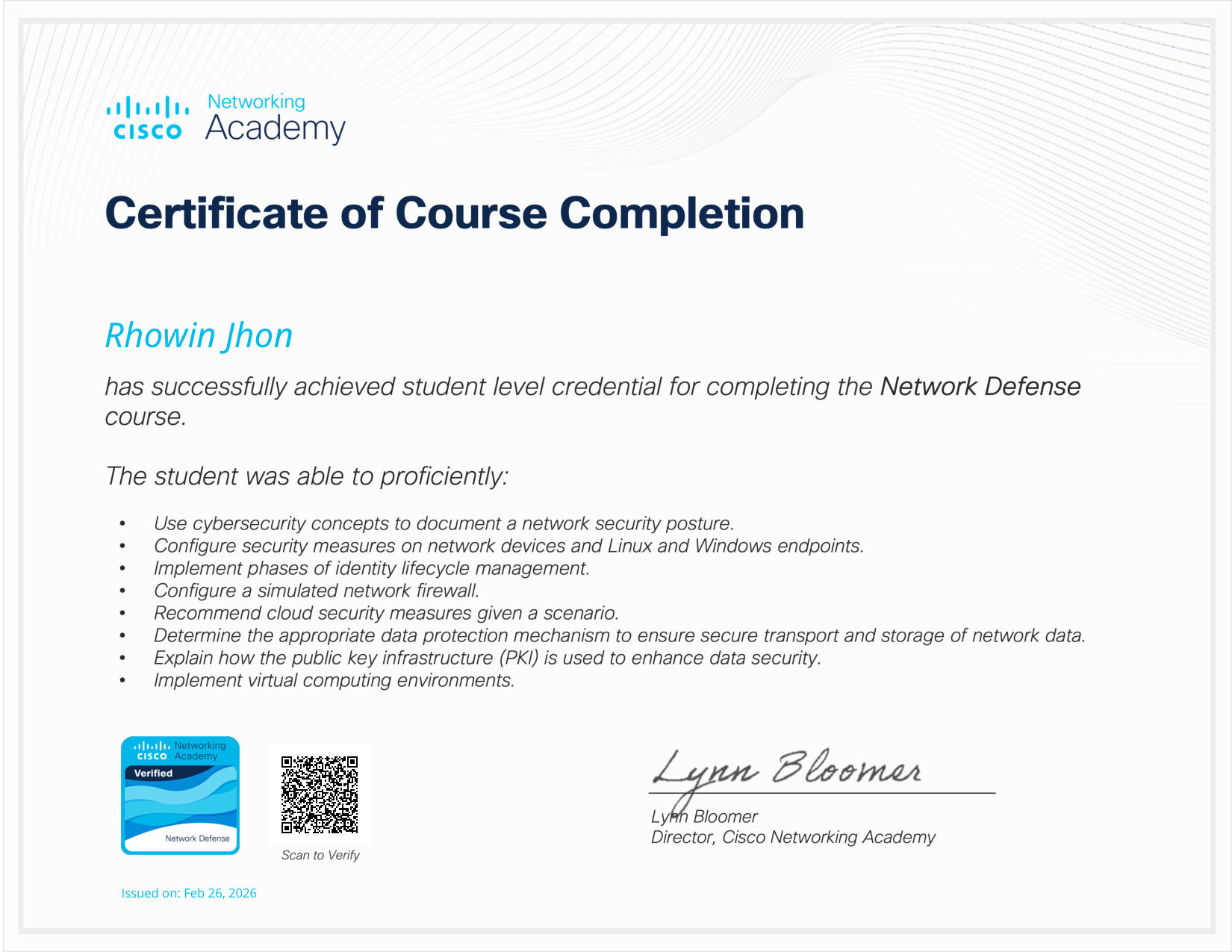 Network Defense Update